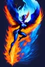 Placeholder: dark, blue phoenix, flaming wings, beautiful, smooth, flying, graceful