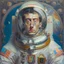 Placeholder: portrait of an astronaut in the style of orthodox paintings