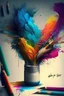 Placeholder: Brainstorming ideas, brushes, technology, artistic colorful