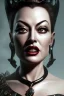 Placeholder: Joan Crawford as evil queen in black leather, busty, cleavage, dominatrix, curvy, angry, stern look. character design by cory loftis, fenghua zhong, ryohei hase, ismail inceoglu and ruan jia. unreal engine 5, artistic lighting, highly detailed, photorealistic, fantasy