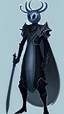 Placeholder: Make a Hollow Knight oc. He is EXTREMELY tall his build is slender. His clothing is a long cloak and he has a dagger as a weapon. His horns are long as all heck.