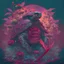 Placeholder: spatial turtle samurai, iridescent, blood, futuristic, guts, wildflower, cosmic, intricate, darkred tones,sidhe, ominous, nature, plants,