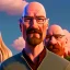 Placeholder: Walter White and his family, 8k, realistic face, with a fedora, sunset background, zombies.