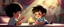 Placeholder: illustration of pixar children playing. fantastic lighting, cute