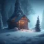 Placeholder: Mysterious christmas night, a lonely hut, surreal atmosphere, cosmic backdrop, celestial ambience, soft lighting, very chilly appearance of the surroundings, unreal engine 5 volumetric lighting, intricate details, realistic style, 8k resolution