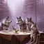 Placeholder: Wolf Pack sit at Table