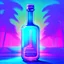 Placeholder: A digital message in a glass bottle. The message is the creation of artificial intelligence. - style: "synthwave"