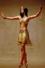 Placeholder: [ancien Egypt, real photography] The climax of the dance approaches as Satiah's movements slow once again, transitioning into a graceful tableau. She raises her arms toward the heavens, her expression a mix of awe and reverence. Her dance has conveyed the cyclical nature of existence, the union of mortal and divine, and the profound connection between humanity and the gods. As the haunting melody of flutes and harps begins to play, Satiah enters the center of the room, her presence commanding at