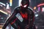 Placeholder: Miles morales in 8k nier automata drawing style, venom them, cinematic mood, neon effect, close picture, rain, highly detailed, high details, detailed portrait, masterpiece,ultra detailed, ultra quality