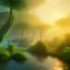 Placeholder: starting of life on earth, beginning, cells, microbes, sunrise, water, tropical jungle, plante, evolution, photorealistic