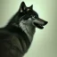 Placeholder: black wolf, black, masterpiece, expert, 8K, hyperrealism, sharp focus, cinematic lighting, blue