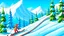 Placeholder: Fantasy cartoon style: downhill ski piste