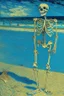 Placeholder: skeleton on a beach by van gogh