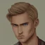 Placeholder: Detailled man with dark brown eyes and blond hair