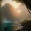 Placeholder: Artemis Tapınağı fantasy fantasy art, island waterfall palms twigs spring sunset rainbow bridge birds, lighting, cinematic, extremly, mist, unreal engine 5, cinematic lighting, beautiful, photorealistic, abstract