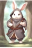 Placeholder: Cute fat bunny floppy ears adventurer robe dnd art realism