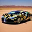 Placeholder: Bugatti with camouflage paint in the desert