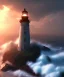 Placeholder: Fantasy, light house, unreal engine, waves crashing, 8k, sunset