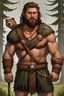 Placeholder: Barbarian druid, young man, bear