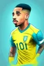 Placeholder: Gabriel Jesus Brazilian football player ,cartoon d2