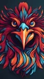 Placeholder: Design a vibrant, gaming-influenced logo of a chicken, featuring bright colors and a dynamic lighting scheme. Incorporate abstract shapes and textures to create an eye-catching composition.