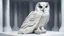 Placeholder: hyper realistic render of a giant owl carved out of white marble, sculpture is displayed inside of a big art exhibit