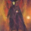 Placeholder: Painting of a satanic sorcerer, impressionist art