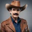 Placeholder: Dean Kamen as a cowboy, mustache, cowboy hat