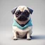 Placeholder: kawaii low poly pug character, 3d isometric render, white background, ambient occlusion, unity engine