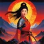 Placeholder: [Philippe Druillet] Mulan, a young woman with fire in her eyes and courage in her heart. Trained in the art of war by her wise mentor, she stands ready to face the looming darkness that threatens her homeland.As the sun rises over the distant mountains, casting a golden glow upon the training grounds, Mulan takes up her polearm with grace and determination. With each fluid movement, Mulan channels the spirit of her ancestors,