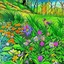 Placeholder: beautiful spring patchwork in the style of Raymond Briggs, Laurel Burch, Randolph Caldecott, Picasso. Modifiers: extremely detailed fantasy oil on canvas very attractive imperial colors fantastic view 4K 3D focused