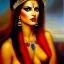 Placeholder: portrait of beautiful busty Queen of Carnaval painting by Brom , oil on canvas, cinematic composition, extreme detail,fit full head inside picture