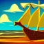 Placeholder: Legend Of Zelda: Wind Waker style Small wooden ship, with bright sails, on a vast ocean, stylized, celshaded, colorful, adventurous, full view.