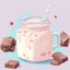 Placeholder: Choccy Milk illustration, pastel quad, vector art, cute and quirky, fantasy art, watercolor effect, digital painting, low poly, retro aesthetic, character centric, 4k resolution, white background