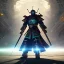 Placeholder: A portrait of a crystalised robot samurai with yakuza tatu, atmospheric, realistic, unreal engine cosmic galactic, cinematic lighting, octane render, cosmic ambiance, masterpiece, art by Yoji Shinkawa, composing fit inside, masterpiece