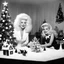 Placeholder: Cindy lauper and marilyn preparing Christmas, 1960’s stop-motion animation style