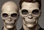 Placeholder: man in skeleton mask an aviator glasses by andrea del sarto