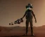 Placeholder: Alien, gas mask, gun, holding gun, hands, metal, Mars, squishy, vest