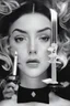 Placeholder: face melting light saber candle INFINATE MONEY GLITCH in the style of Eileen Agar surrealism black and white divinci