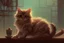 Placeholder: cute fluffy cat in a coffeehouse in sunshine Weight:1 detailed matte painting, deep color, fantastical, intricate detail, splash screen, complementary colors, fantasy concept art, 8k resolution trending on Artstation Unreal Engine 5 Weight:0.9