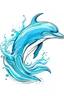 Placeholder: A Dolphin vector image for a t-shirt on a white background