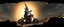 Placeholder: style John Atkinson Grimshaw,3d airbrush render, cut out darkling slender gnome on huge chopper bike with bright aura , pinhole cam, airbrush 3d rendering, torn edges on border, character reaches outside border
