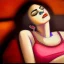 Placeholder: oil portrait of a beautiful woman Sleeping in a sofa by Anthony Devas 8k