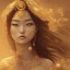 Placeholder: a wonderfull japanese woman, curves, adroid, golden long hair, hair covering one eye, ultradetailed fine art photo of a indian, weet face portrait, snow flakes particles, 8 mm lens, golden ratio composition, detailed face, studio photography, very detailed,masterpiece, artstation, 8 k, highly coherent