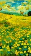 Placeholder: A yellow stinky field with butterflies designed in Heidrun manuscripts painted by Claude Monet
