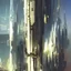 Placeholder: Art by John Berkey and John Harris, futuristic city, high-rise, smooth, sharp focus, highly detailed, digital painting, concept art, elegant, centered, Taris Star Wars