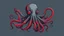 Placeholder: cyborg octopus, duotone illustration, cool, minimal, plain dark grey bg, detailed, red, dark grey, black, and blue colors