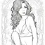 Placeholder: outline art, coloring pages, white Background, Black line, sketch style, only use outline, mandala stile, clean line art, white background, no shadow and clear and well, BEAUTIFUL ITALIAN WOMAN, ALL BODY