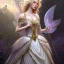 Placeholder: fairy princess, highly detailed, d & d, silk dress, fantasy, happy, smilling, enlighted, blond hair, illustration highly detailed, digital painting, trending on artstation, concept art, sharp focus, art by artgerm and greg rutkowski and magali villeneuve