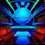 Placeholder: cyberpunk retro capital futuristic for comics in blue
